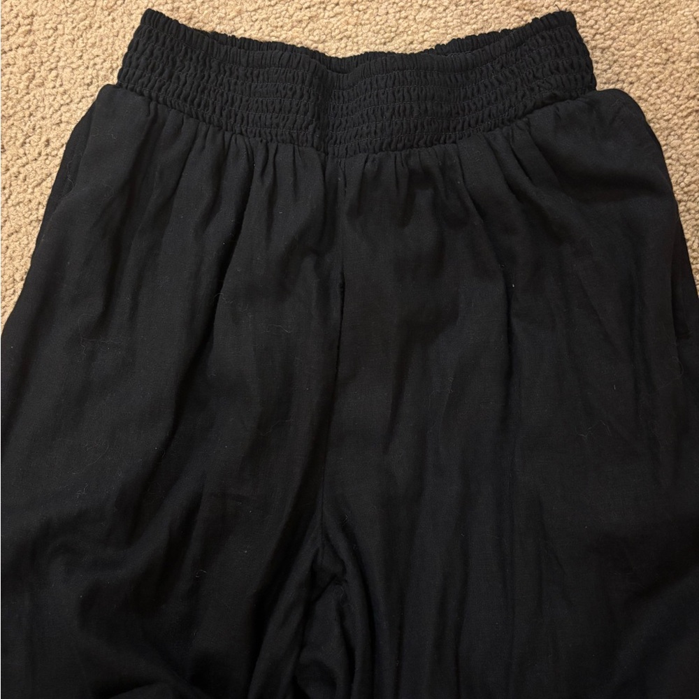 NWT Aerie Black Wide-Leg Linen Pants - XS - Picture 10 of 11